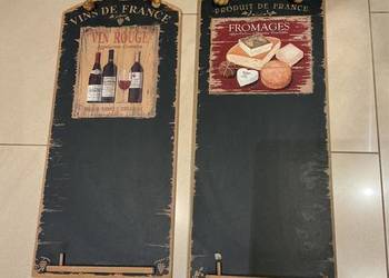 Tablica Kredowa w Stylu Vintage,Dekoracja VIN ROUGE, FROMAGE - 2 szt