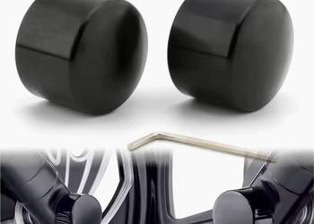 2xMotocyklowe nakładki na nakrętki przedniej osi Aluminiowe czarne