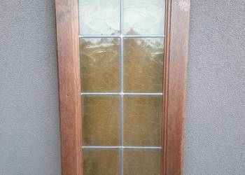 nr12 Stary witraż cyna szkło miodowe 47x99cm