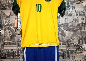 Strój Piłkarski Neymar JR Brazylia Komplet Koszulka + Spodenki 158