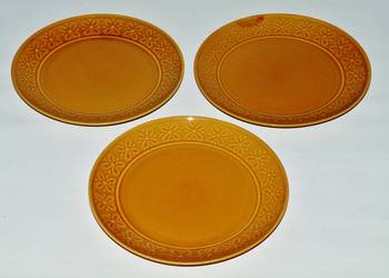 3 talerze płaskie Ø 24,4 cm , Porcelit Pruszków Werina, PRL, lata 70-80-te