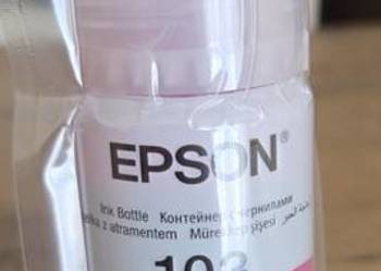 Nowy, oryginalny tusz 103 do EPSON, purpurowy (magenta), ważność 2030r