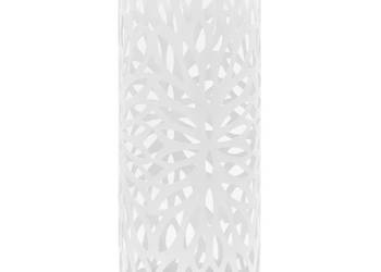 Stojak na parasole design w liście stalowy biały WM-246803