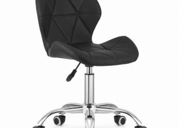 Fotel biurowy krzesło obrotowe z szerokim oparciem eco-skóra czarne