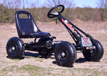 BAWIBUS.PL pojazd GOKART NA PEDAŁY pompowane koła auto do 50kg czarny A-15