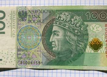 BANKNOT - 100 ZŁOTYCH 2012 ROK ( SERIA : B 00041591 )