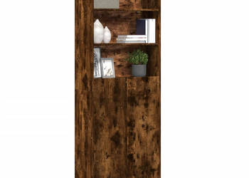 Wysoka szafka z LED przydymiony dąb 69x325x200 cm WM-3307909