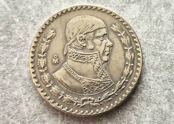 443) MEKSYK srebro - 1 Peso - 1957 r.