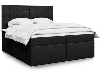 Łóżko z Materacem Kontynentalne Czarne Do Sypialni 200x200 cm WM-3293689