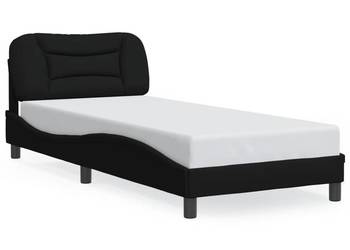 vidaXL Rama łóżka z LED bez materaca Hvar Czarna 90x190 cm(SKU:3213671)