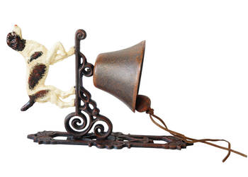 Masywny żeliwny dzwonek głośny dzwon z motywem psa PIES głośny Masywny żeliwny dzwonek głośny dzwon z motywem psa PIES głośny