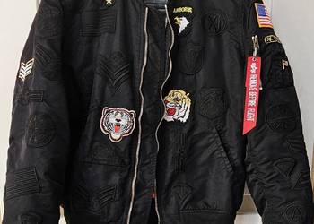 Kurtka  XL Alpha Industries flek flyers czarna wiosna super naszywki wojsko