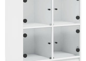 Szafka ze szklanymi drzwiami biała 68x37x755 cm WM-836378
