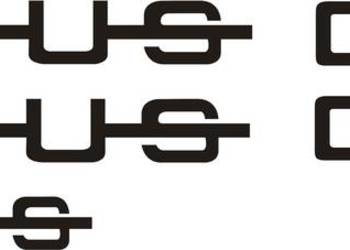 Naklejka napis czarna Ursus C-330 cienka czcionka jak oryginał bez tła