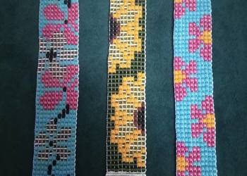 Bransoletka tkana ze szklanych koralików rękodzieło wzory