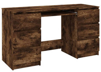 Biurko przydymiony dąb 140x50x77 cm materiał drewnopochodny WM-815438