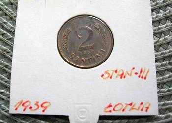 Łotwa 2 Santimi 1939r
