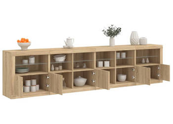 Szafka z oświetleniem LED dąb sonoma 283x37x67 cm WM-3209018