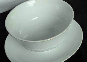 Porcelanowa sosjerka Tirschenreuth Bavaria, złoty rant, vintage PRL