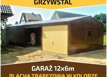Garaż Blaszany 12x6 | Garaże Blaszane| Wiata| Hala  - GRZYWSTAL