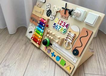 Drewniana tablica edukacyjna Montessori Busy Board XXL