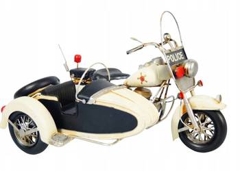 Metalowy pojazd - motocykl z dostawką rekwizyt model POLICE