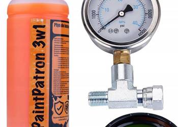 Manometr Liniowy z Trójnikiem 1/4" + Płyn 3w1 1L | do Agregatu Malarskiego