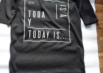 Tunika czarna w napisy  rekaw 3/4  rozm. S/M