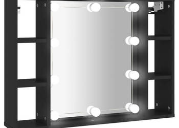 Szafka z lustrem i oświetleniem LED czarna 76x15x55 cm WM-808856