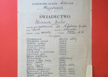 ( 1747 ) Świadectwo Liceum Rolniczego 4, Tchórzewski