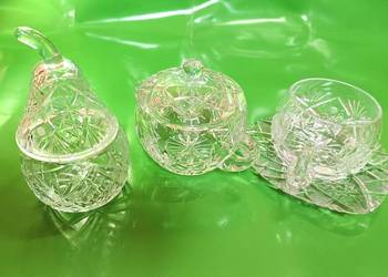 Cukiernice kryształowe 2 szt., kubki kryształowe 3 szt