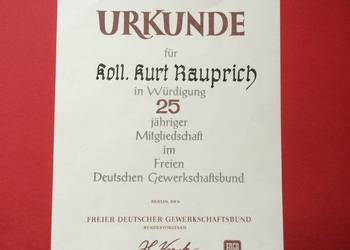 ( 1233 ) Dyplom Kurta Rauprich ( 1233 ) Dyplom Kurta Rauprich