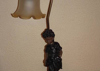 LAMPA Figuralna 58cm z Figurką Chłopca Alabaster RęcznieWykonana, , Wrocław