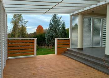 Taras drewniany, zadaszenie tarasu, altana, pergola