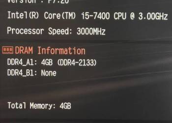 Płyta głowna Asrock H110M-HDV + Intel i5-7400 + chłodzenie + ram DDR4 4GB P