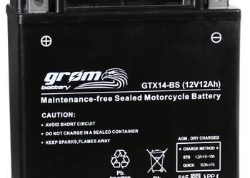 Akumulator motocyklowy 12V 12Ah 200A GROM GTX14-BS YTX14-BS