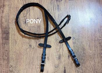 Wodze PONY ze stoperami i motylkami, parciano-skórzane