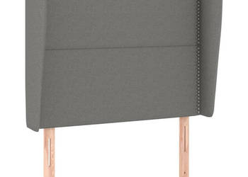 Zagłówek uszak ciemnoszary 83x23x118/128 cm tkanina WM-3117791