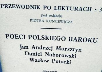 Poeci polskiego baroku Morsztyn opracowanie lektur unikatowe