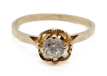 Złoty Pierścionek Próby 583 2,58g Rozmiar 18 Cyrkonia