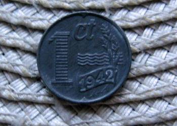 Holandia 1 Cent 1942r - Cynk