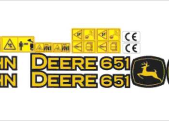 Naklejki John Deere 651 mocny klej,odporne, lamiant UV