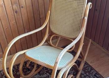 Fotel bujany z drewna giętkiego PRL vintage