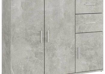 vidaXL Szafka, szarość betonu, 91x29,5x75 cm, materiał drewn（SKU:823273）