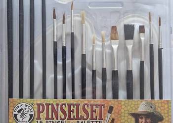Zestaw 15 Pędzelków Pędzle Pędzelki i Paleta do Malowania