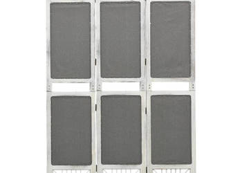 Parawan 3-panelowy szary 105 x 165 cm tkanina WM-338554