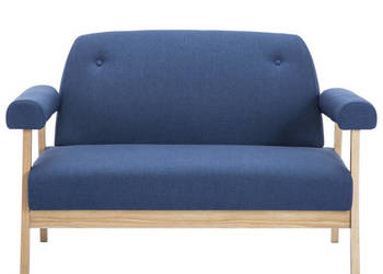 2-osobowa sofa tapicerowana tkaniną niebieska WM-246649