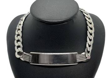 Srebrna Bransoleta Próby 925 15,64g Długość 22cm Pancerka Blaszka Cechowana