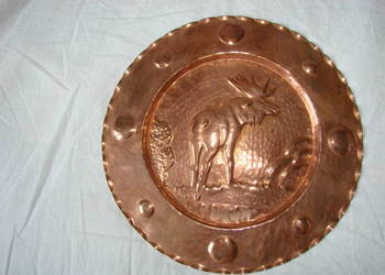 ŁOŚ miedziany talerz