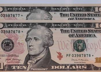 10 dolarów usa gwiazdka kolejny numer 2017 UNC